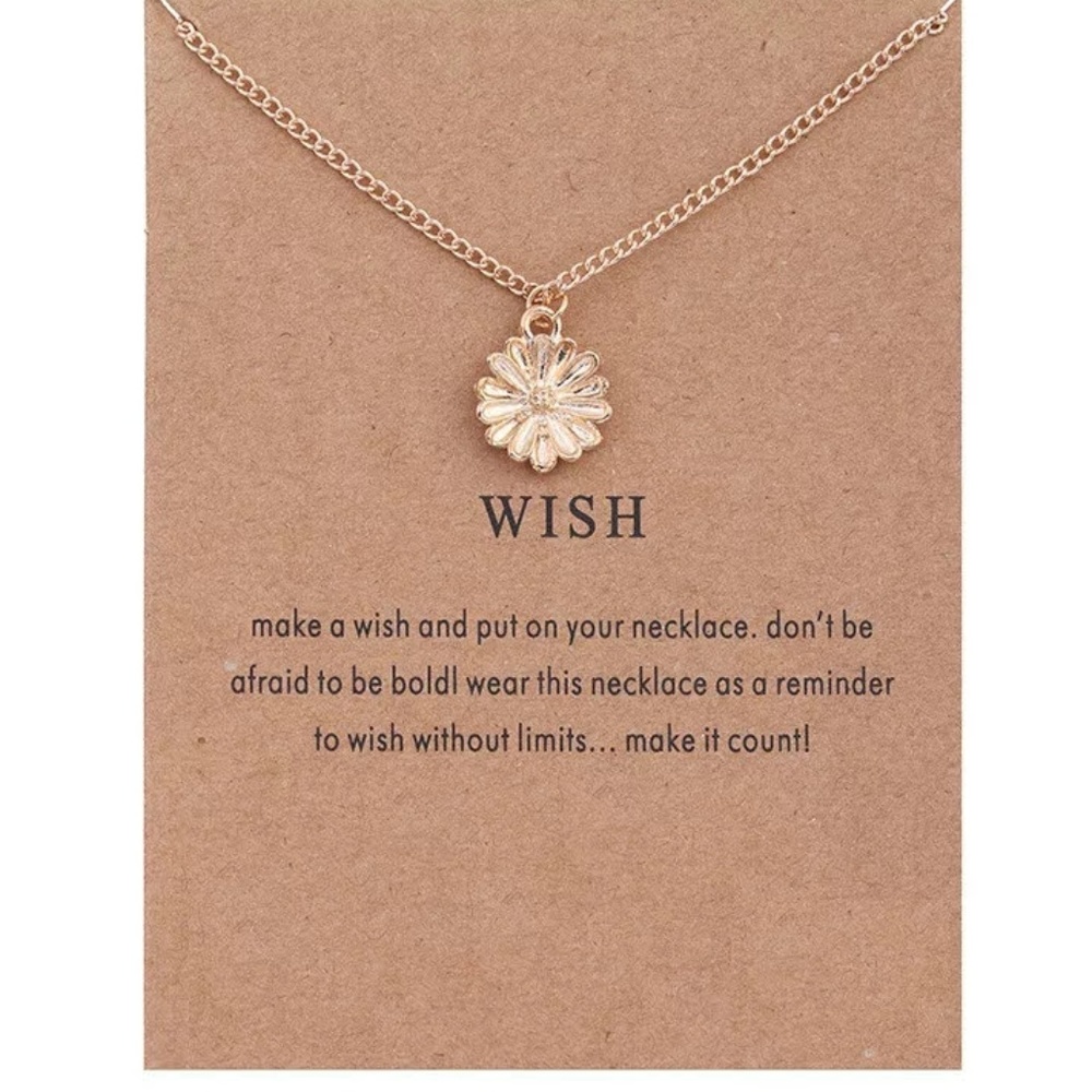 5 for $25 Gold Color Flower Pendant Necklace - Picture 2 of 4